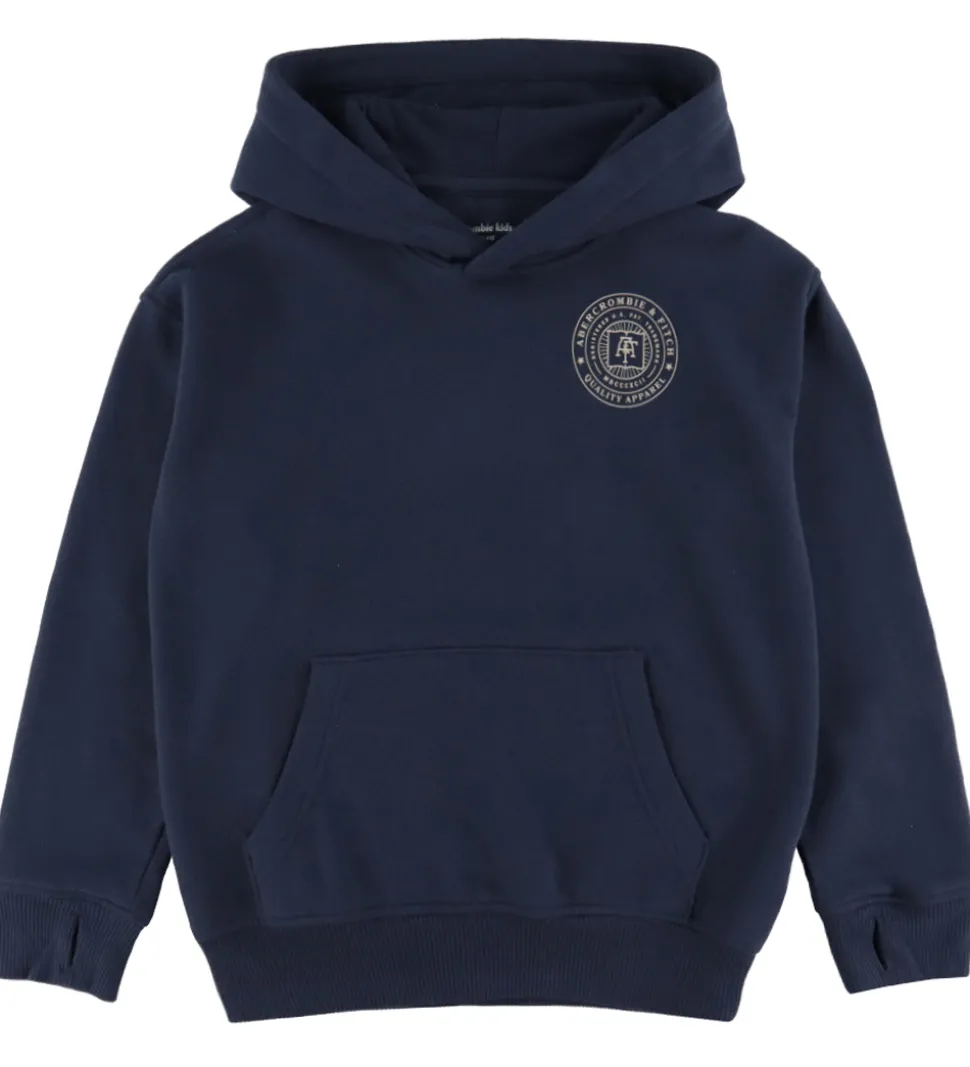 Abercrombie & Fitch Hættetrøje - Navy Blazer m. Print