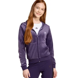 adidas Originals Cardigan - Velour - Aurora Plum/Hvid