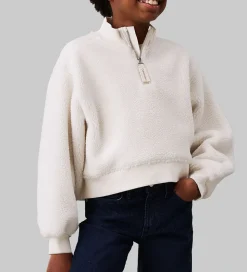 Calvin Klein Fleecetrøje - Sherpa Fleece Zip Up - Ivory