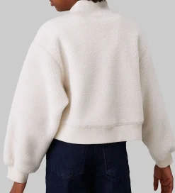 Calvin Klein Fleecetrøje - Sherpa Fleece Zip Up - Ivory