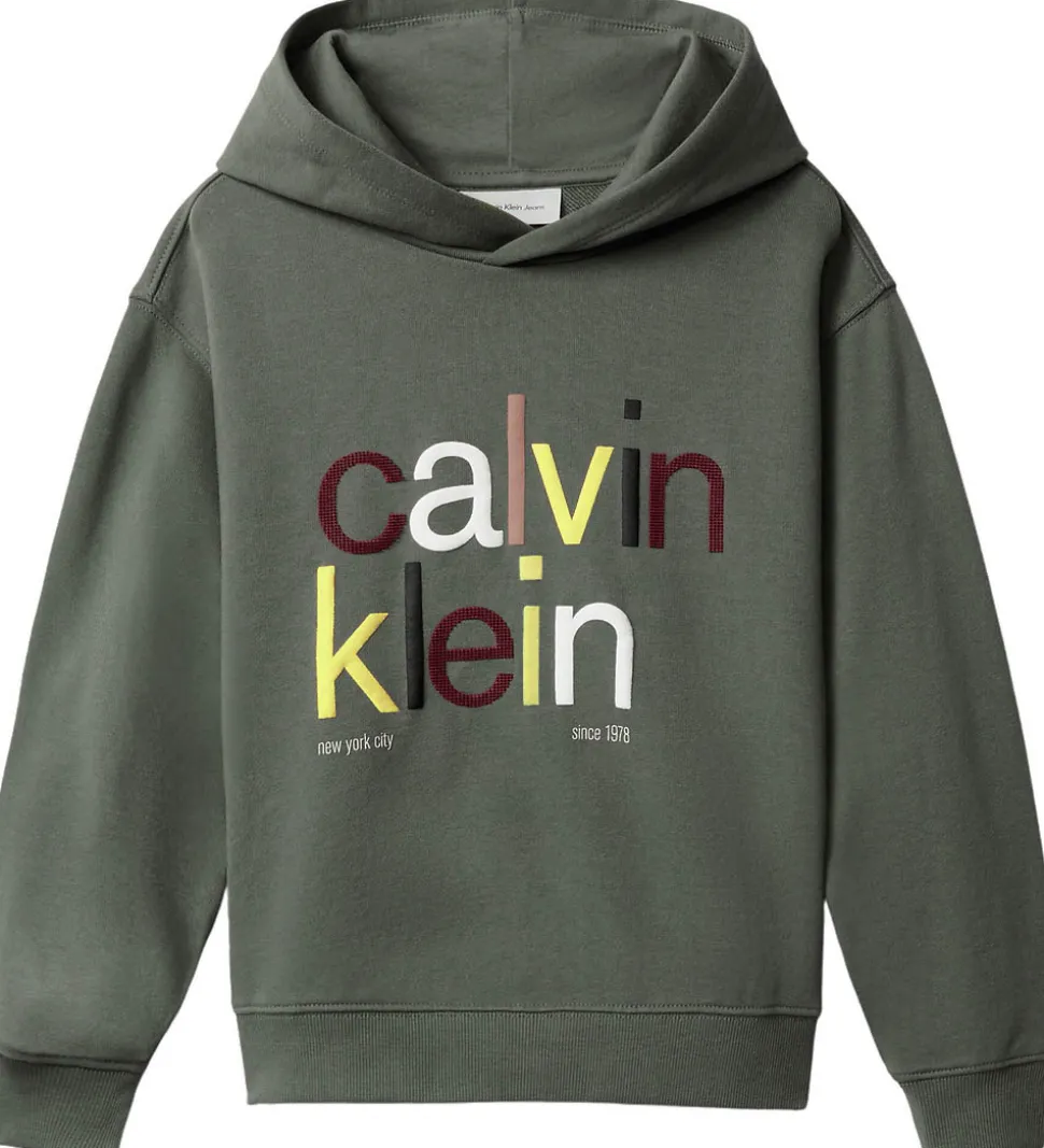 Calvin Klein Hættetrøje - Color Logo - Thyme Green
