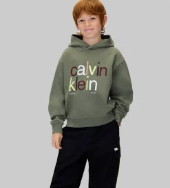 Calvin Klein Hættetrøje - Color Logo - Thyme Green