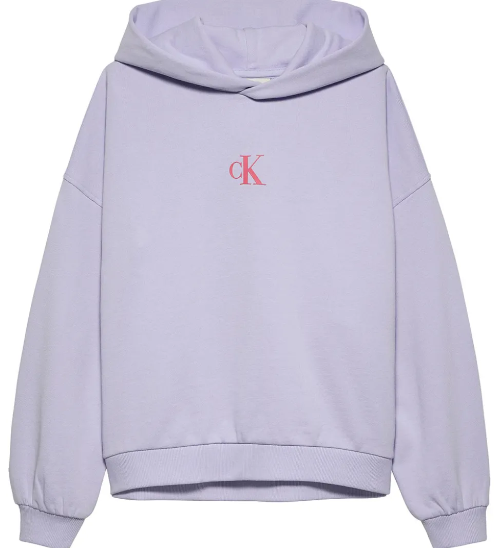 Calvin Klein Hættetrøje - Flower Back - Purple Heather