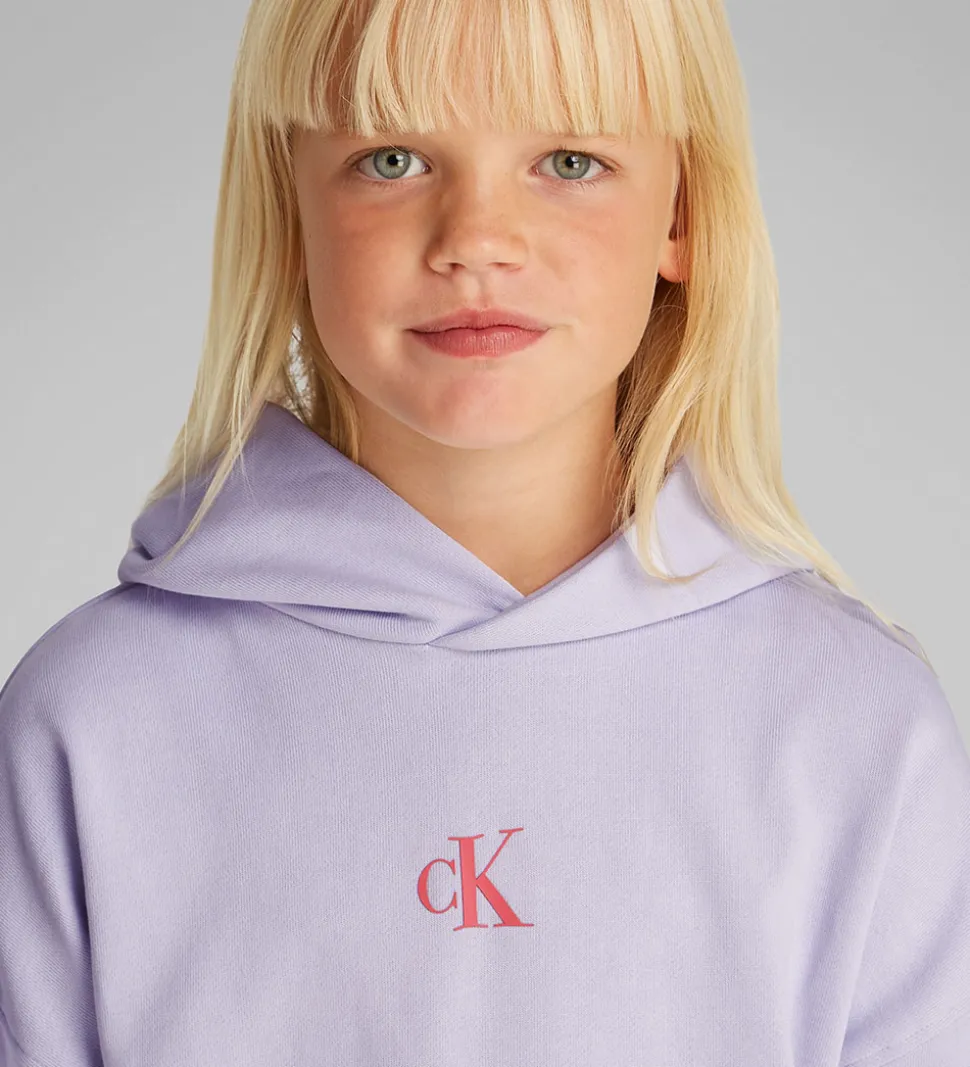 Calvin Klein Hættetrøje - Flower Back - Purple Heather