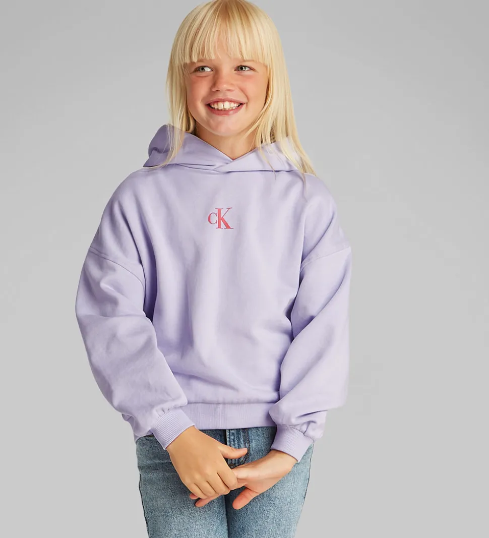 Calvin Klein Hættetrøje - Flower Back - Purple Heather