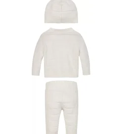 Calvin Klein Sæt - Cardigan/Bukser/Hat - Rib Strik - Ivory