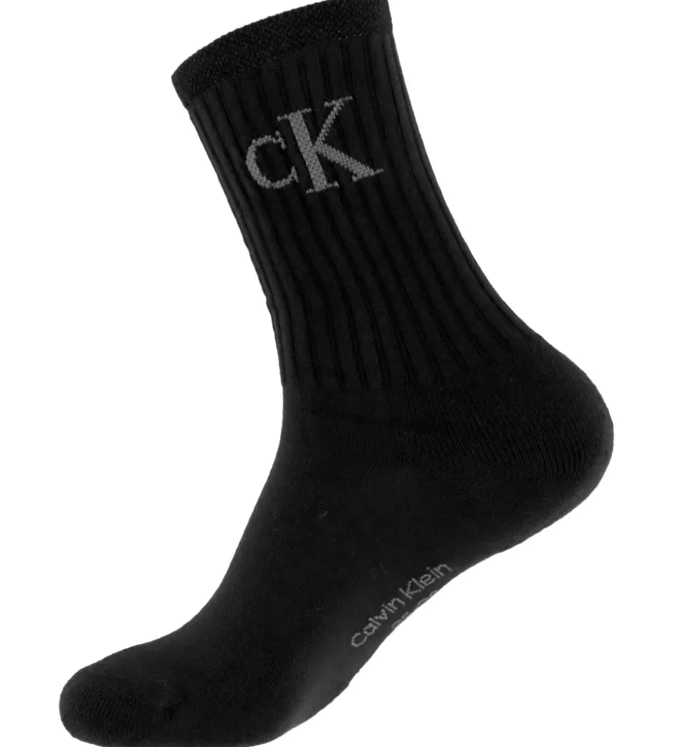 Calvin Klein Strømper - 2-pak - Sort m. Logo