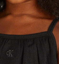 Calvin Klein Top - Rib - Crinkle Strap - Ck Black