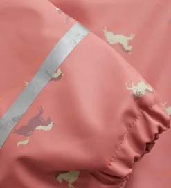 CeLaVi Regndragt m. Fleece - PU - Brick Dust m. Print