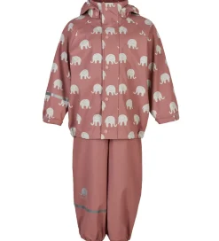 CeLaVi Regntøj - PU - Burlwood m. Elefanter