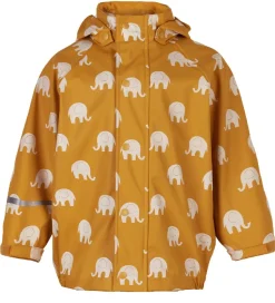 CeLaVi Regntøj - PU - Mineral Yellow m. Elefanter