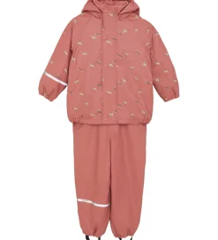 CeLaVi Regntøj m. Seler/Fleece - Recycle PU - Brick Dust m. Prin