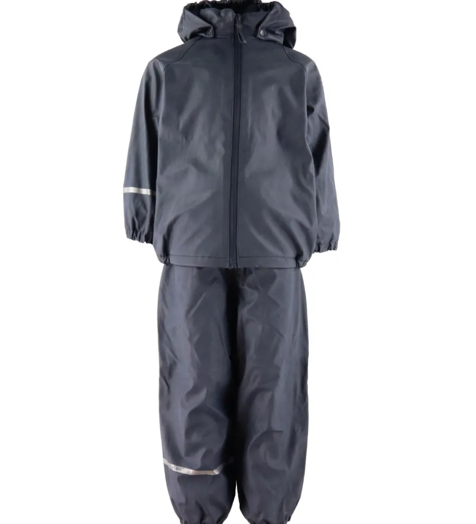 CeLaVi Regntøj m. Seler/Fleece - Recycle PU - Dark Navy