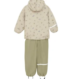 CeLaVi Regntøj m. Seler/Fleece - Recycle PU - White Pepper m. Pr