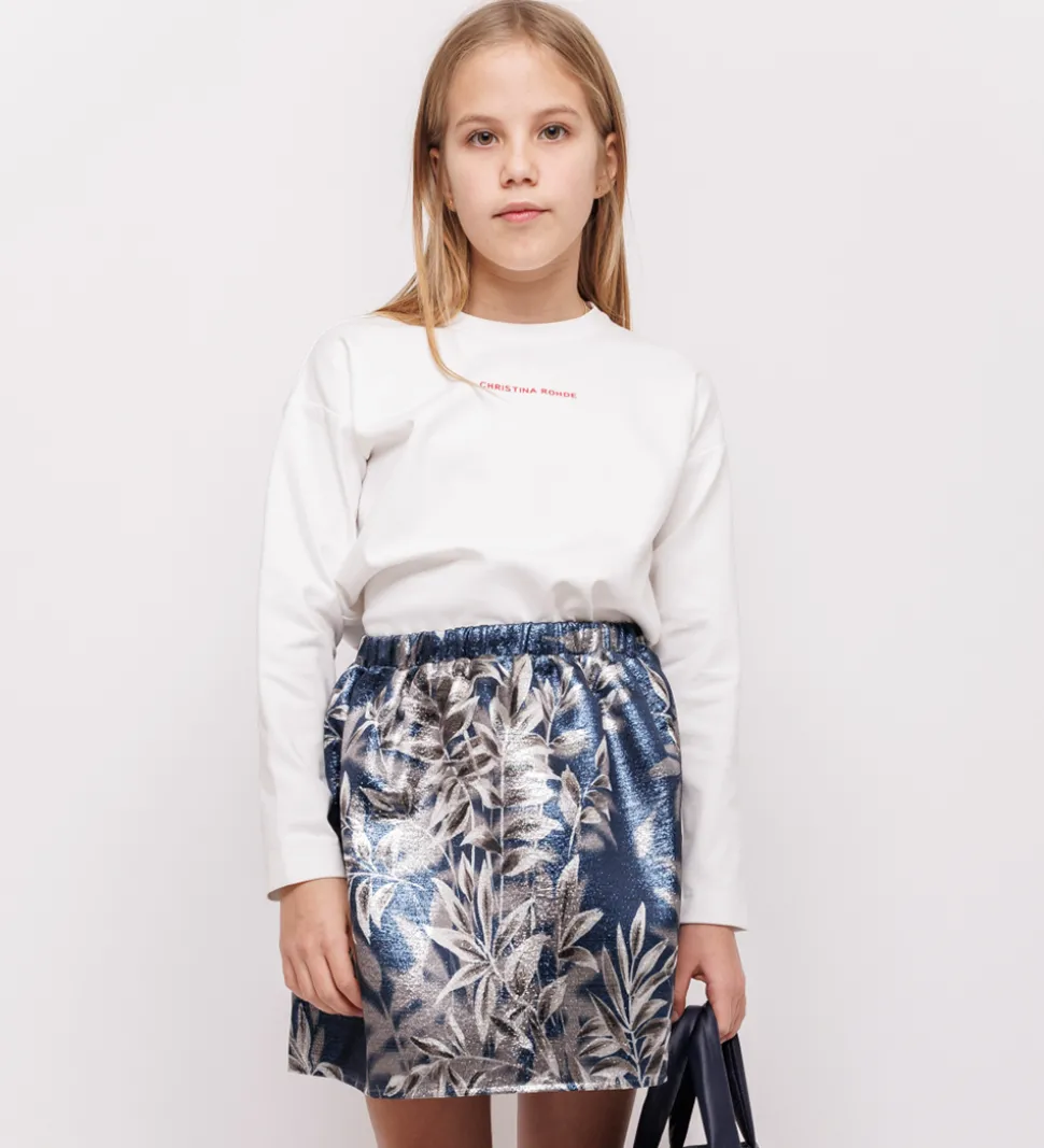 Christina Rohde Nederdel - Blå m. Sølv Blade