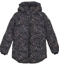 Color Kids Dynejakke - Quilt - Phantom m. Blomster