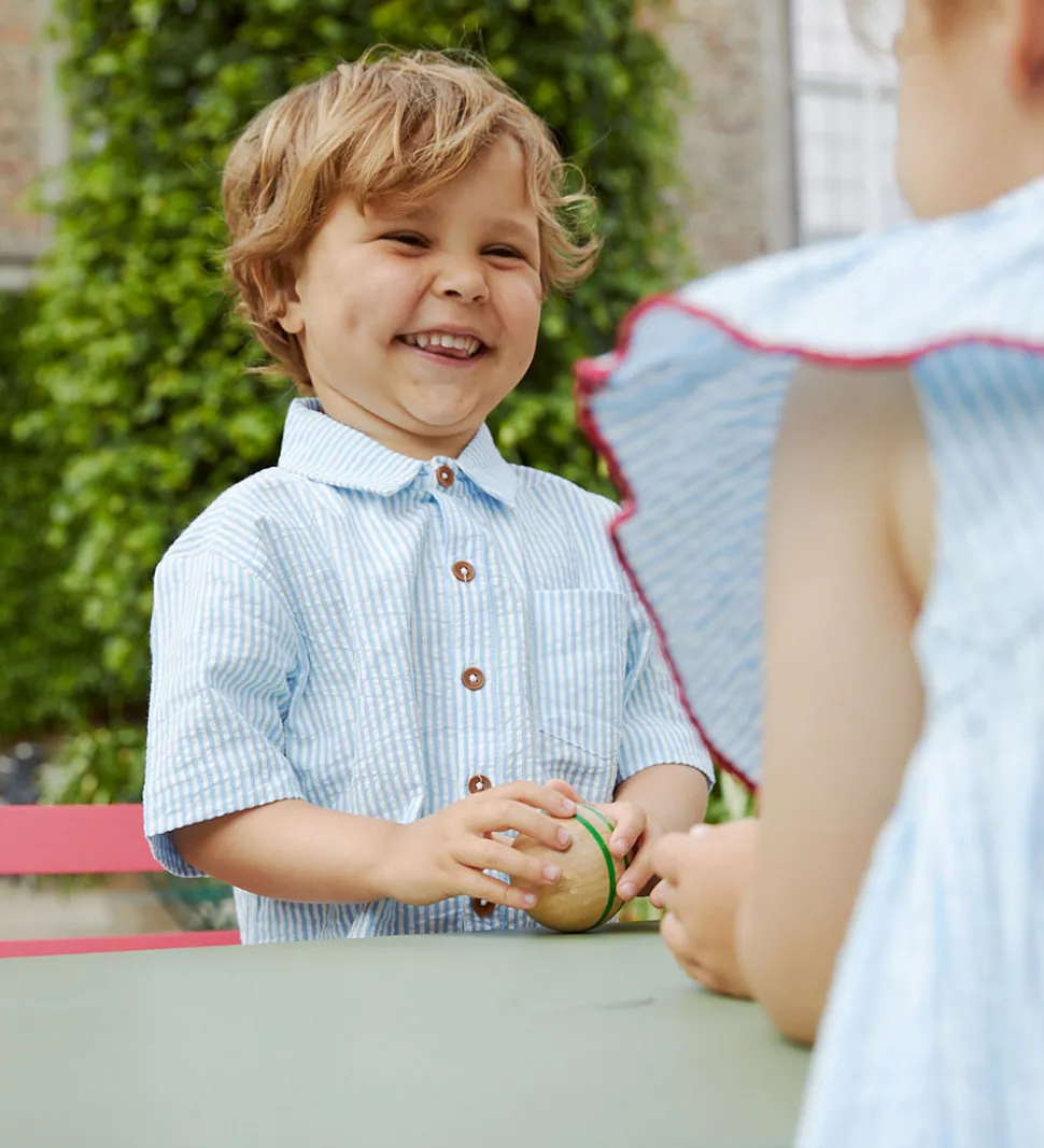 Copenhagen Colors Skjorte - Sky Blue W. Cream Stripe