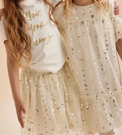 Creamie Nederdel - Tyl - Sequins - Buttercream