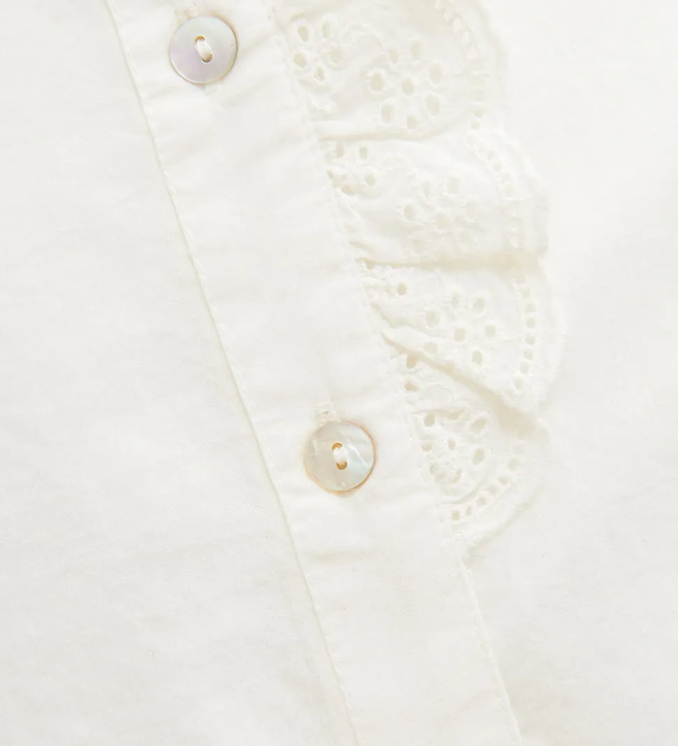 Creamie Skjorte - Woven - Cloud m. Broderie Anglaise