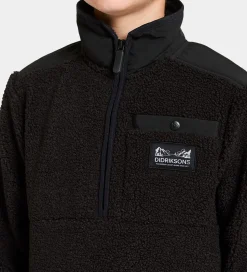Didriksons Fleecejakke - Teddy - Exa Half Zip - Sort