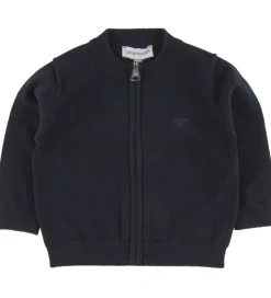 Emporio Armani Cardigan - Bomuld/Uld - Navy