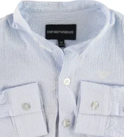 Emporio Armani Skjorte - Blå/Hvidstribet