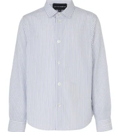 Emporio Armani Skjorte - Hvid/Blåstribet