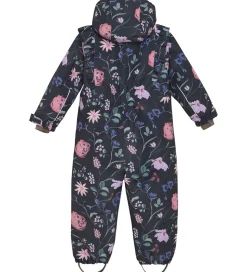 En Fant Flyverdragt - Ebony m. Blomster/Flæser