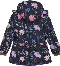 En Fant Vinterjakke - Ebony m. Blomster/Flæser