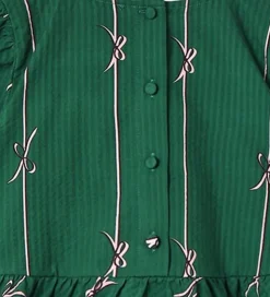 Fliink Bluse - Bowie - Hunter Green Bow AOP