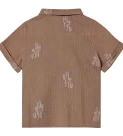 Fliink Skjorte k/æ - Hello - Pine Bark Cactus Aop