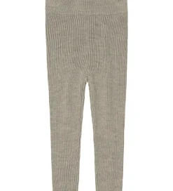 FUB Leggings - Rib - Strik - Uld - Oat Melange
