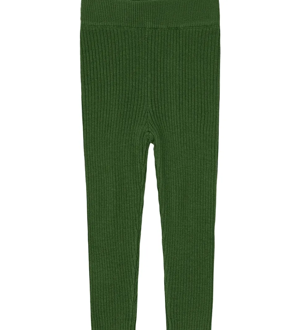 FUB Leggings - Rib - Strik - Uld - Forest