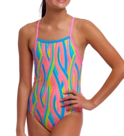 Funkita Badedragt - Strapped In One - UV50+ - Swirly Straws