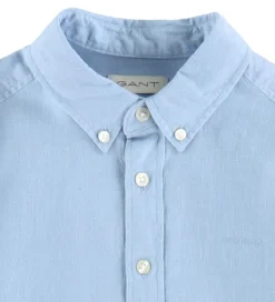 GANT Skjorte - Hør/Bomuld - Fresh Blue