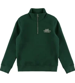 GANT Sweatshirt - Graphic - Half Zip - Tartan Green