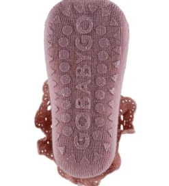 GoBabyGo Skridsikre Strømper - Uld - Woodrose m. Blonde