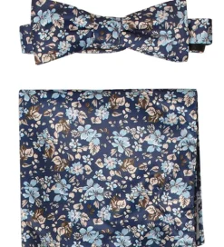 Grunt Butterfly m. Lommetørklæde - Our Flower - Navy Flower