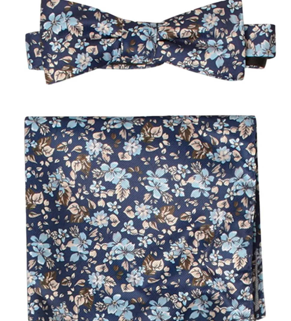 Grunt Butterfly m. Lommetørklæde - Our Flower - Navy Flower