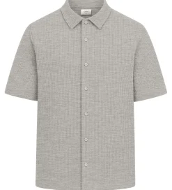 Grunt Skjorte - Vaflet - GRAlfred - Light Grey Melange