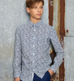 Hound Skjorte - Hvid/Blå m. Blomster