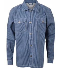 Hound Skjorte - Striped Overshirt - Off White/Light Blue