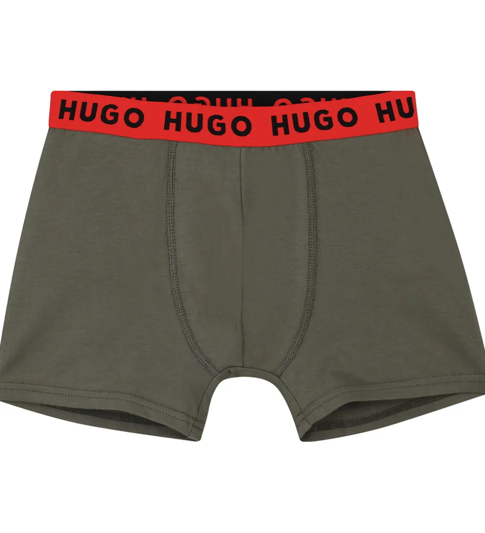 HUGO Boxershorts - 2-pak - Sort/Armygrøn