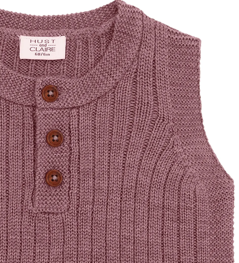 Hust and Claire Vest - Strik - HCEdi Wool Rib Knit - Pale Ma