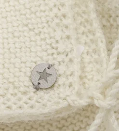 Huttelihut Babyhjelm m. Kvast - Alpakauld - Strik - Off-white