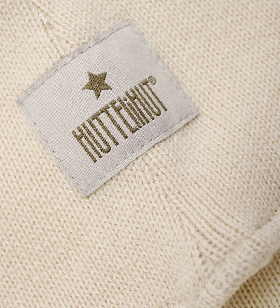 Huttelihut Elefanthue - 2-lags - Uld - Strik - Sand Melange