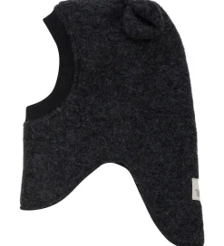 Huttelihut Elefanthue - Uld - 2-lags - Dark Grey Melange m. Ører