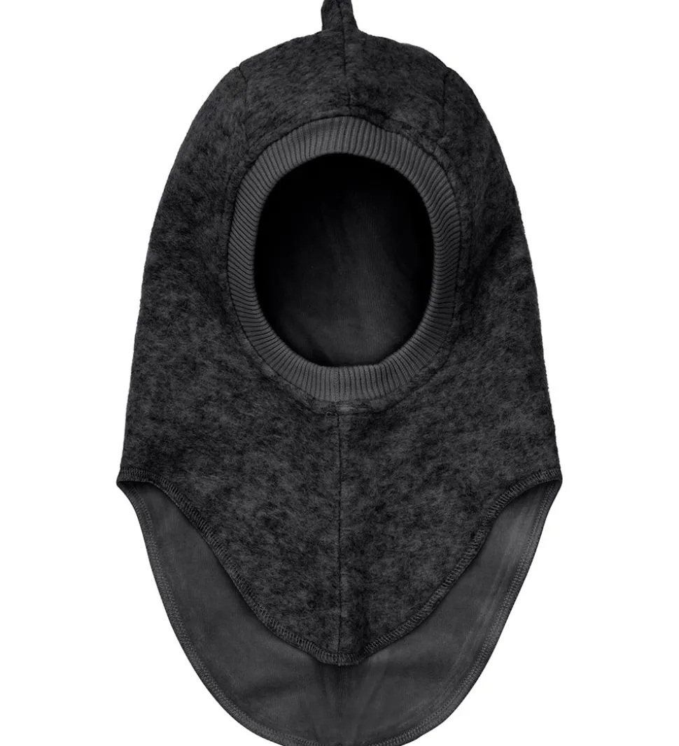 Huttelihut Elefanthue - Uld - 2-lags - Mørkegråmeleret