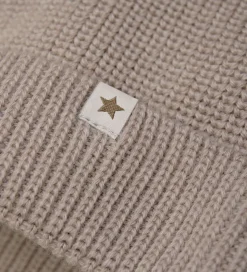 Huttelihut Hue - Uld - Strik - Camel Melange m. Kvaster