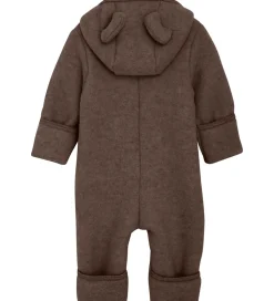 Huttelihut Køredragt - Uldfleece - Brown Melange m. Ører